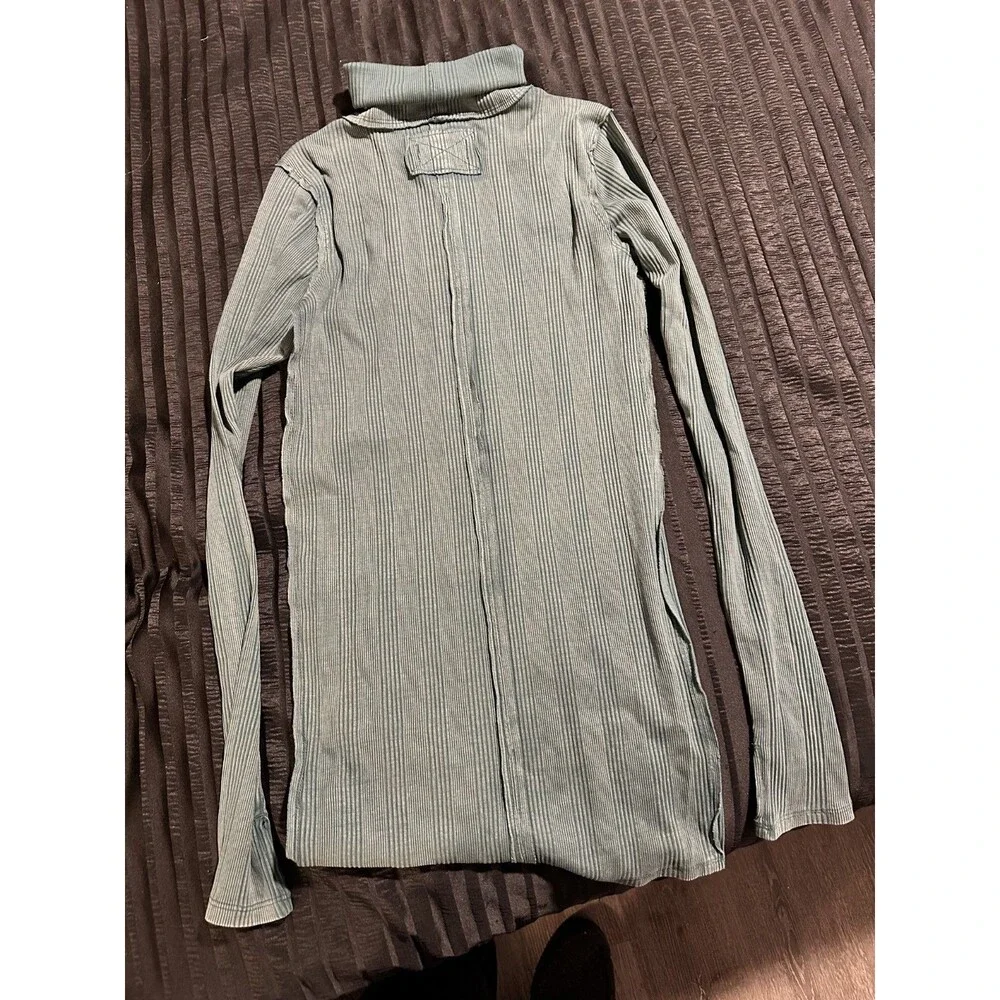 Free People We The Free Alameda Pullover Top Womens Size S Green Turtleneck